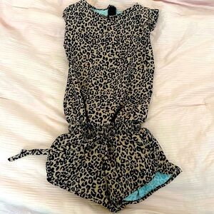 Albion fit toddler girls cheetah print romper - 4T